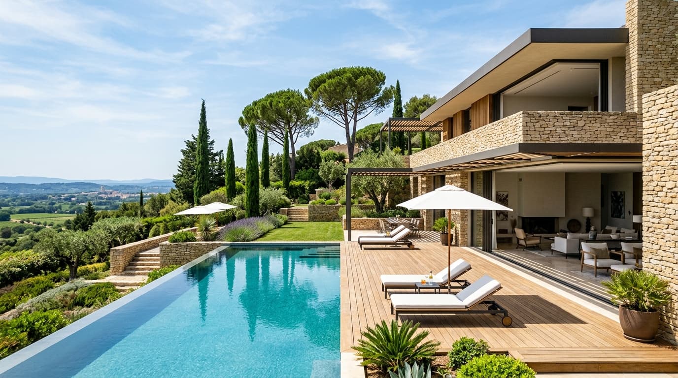 Villa contemporaine avec piscine sur les collines nîmoises